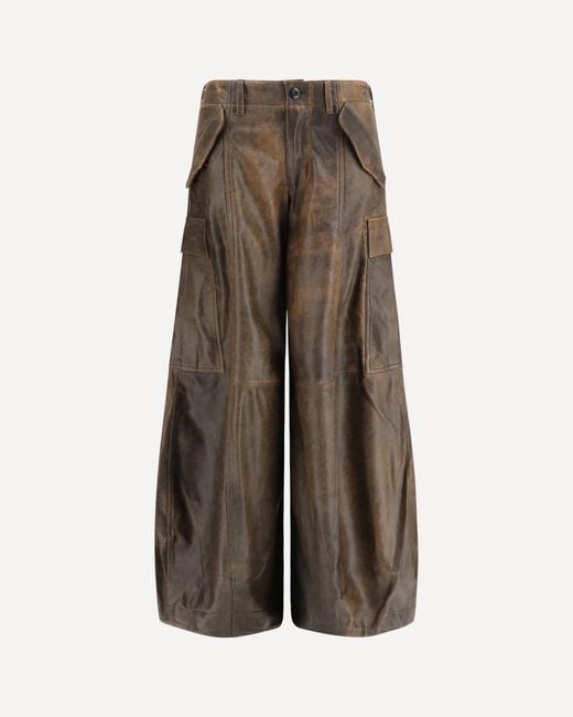 R13 Brown Leather Cargo Pants