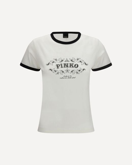 Pinko White Imperia T-Shirt Jersey Vintage