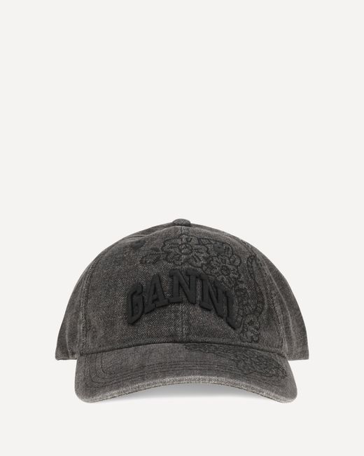 Ganni Gray Baseball Cap