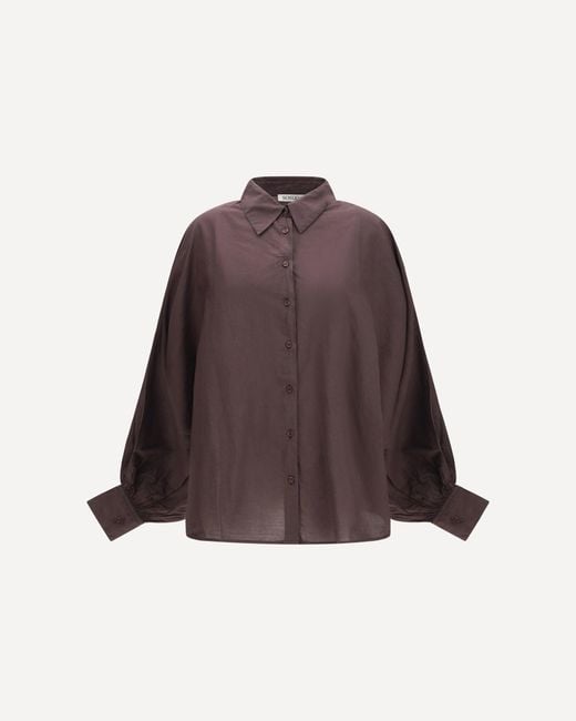 SOSUE Brown Antonia Voile Shirt