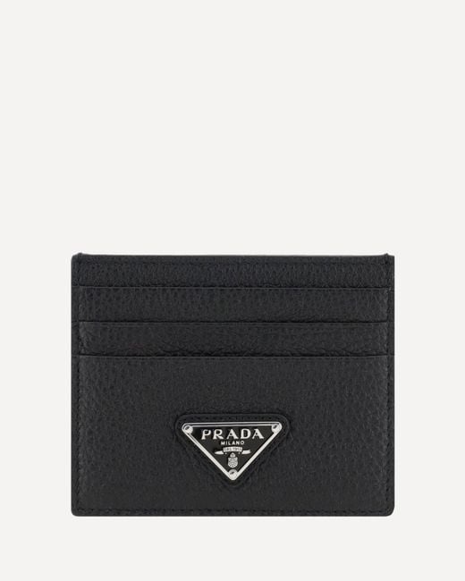 Prada Black Leather Card Holder for men
