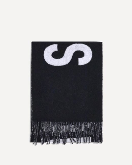 Jacquemus Black Fringes Wool Scarf