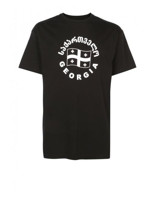 Vetements Black Unisex Flag T-shirt for men