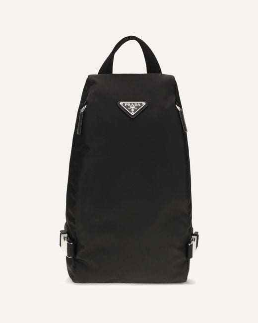 Prada Black Triangle Logo Backpack for men