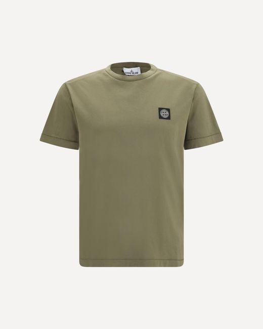 Stone Island Green Logo Patch T-Shirt for men