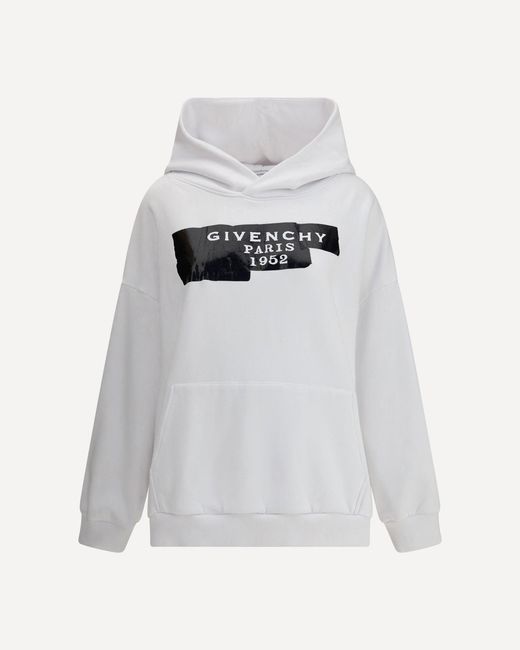 Givenchy Gray Gauzy Fabric Hoodie With Tape