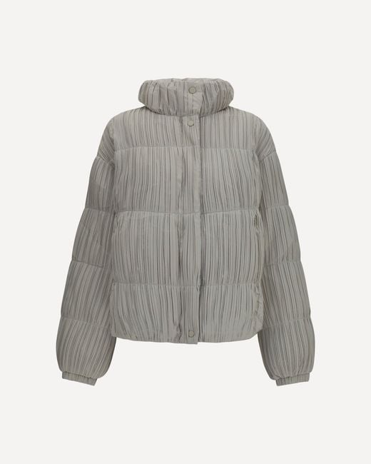 GONGDID DESIGN Gray Reversible High-Neck Puffer Jacket