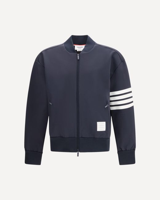 Thom Browne Blue Zipped Bomber Jacket for men