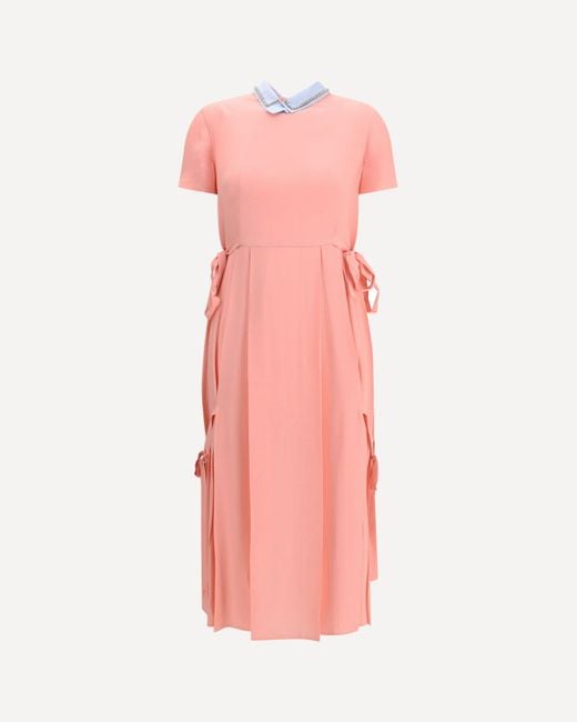 Prada Women's Pink Crpe Marocain Dress