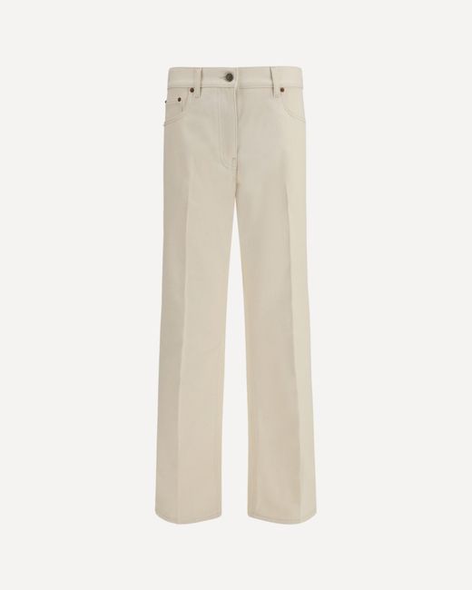 Valentino White Five-Pocket Flare Pants