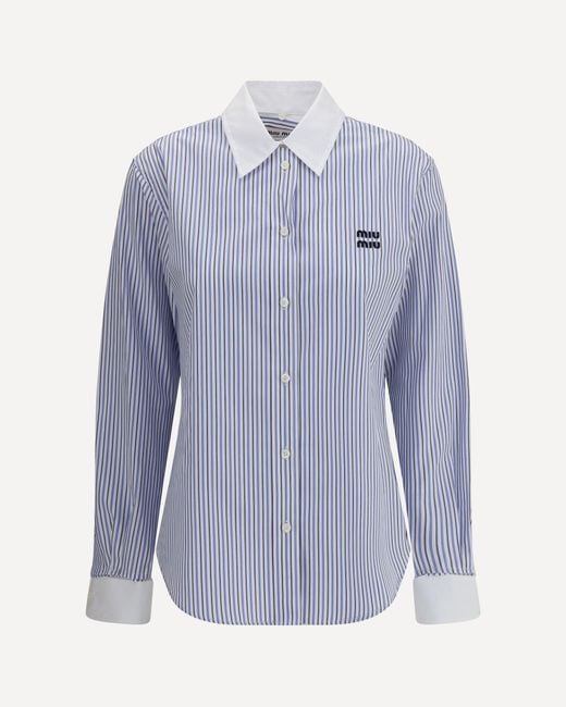 Camicia A Righe di Miu Miu in Blue
