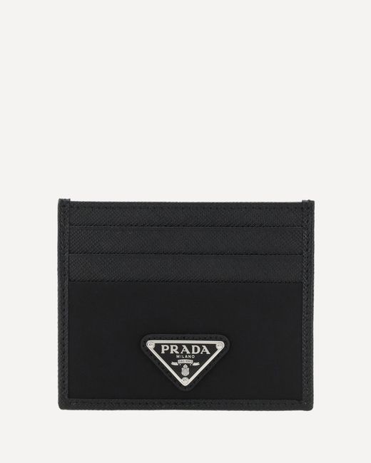 Prada Black Logoed Card Holder for men