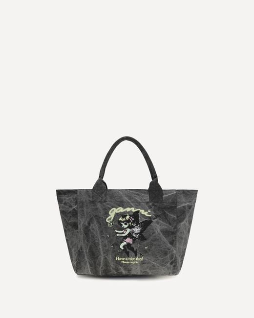 Ganni Black Fairy Medium Tote Bag