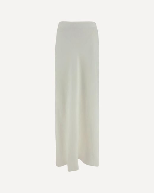 Brunello Cucinelli White Long Skirt