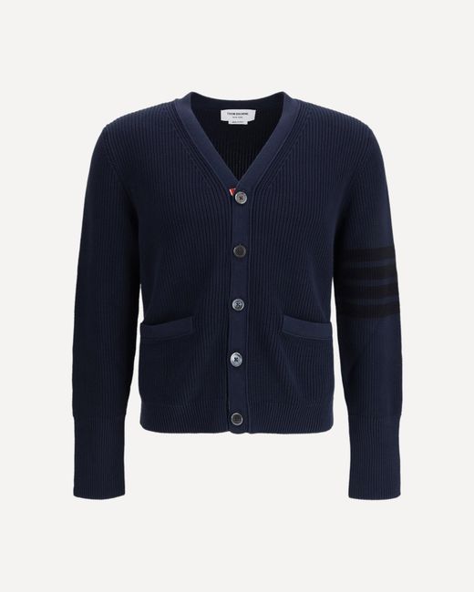 Thom Browne Blue V-Neck Cardigan for men