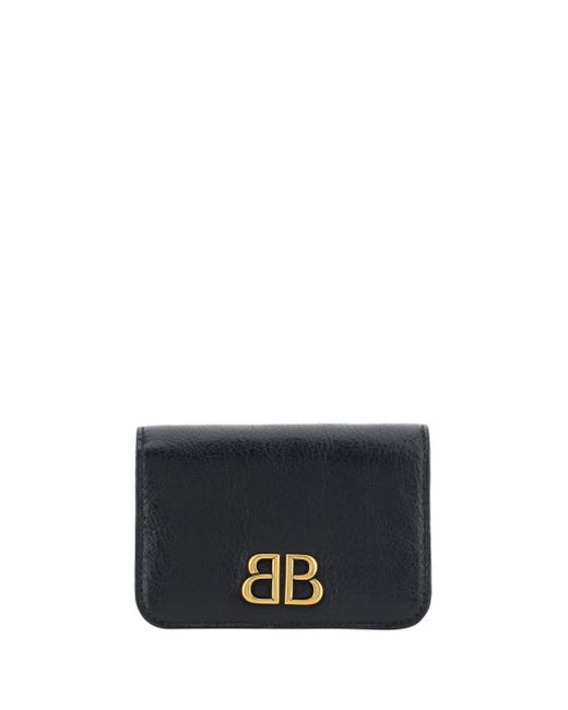 Balenciaga Black Monaco-motif Leather Wallet