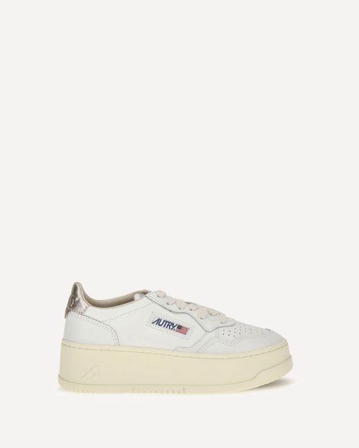 Autry Natural Medalist Platform Leather Sneakers