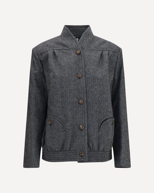 Blazé Milano Gray Coiba Herringbone Wool Blend Jacket