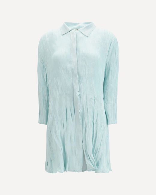 GONGDID DESIGN Blue Wavy Shirt Dress
