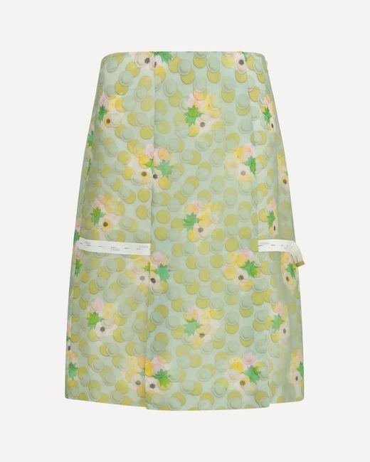 Fendi Green Bouquet Organza Skirt