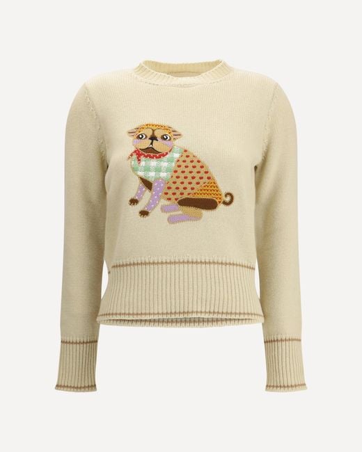 Valentino White Le Chien De La Maison Embroidered Sweater