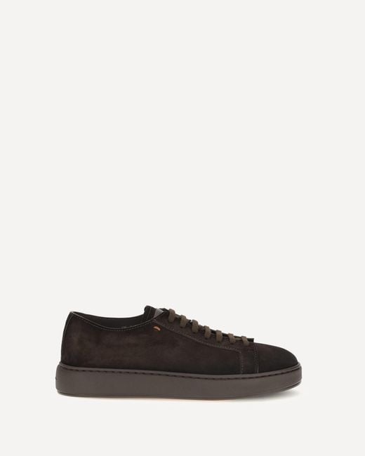 Santoni White Suede Sneakers for men