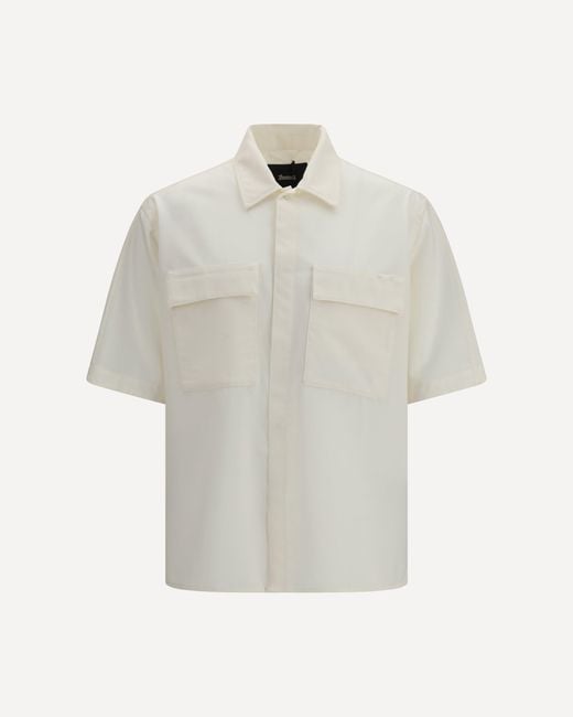 Laminar White Oversize Bowling Shirt for men