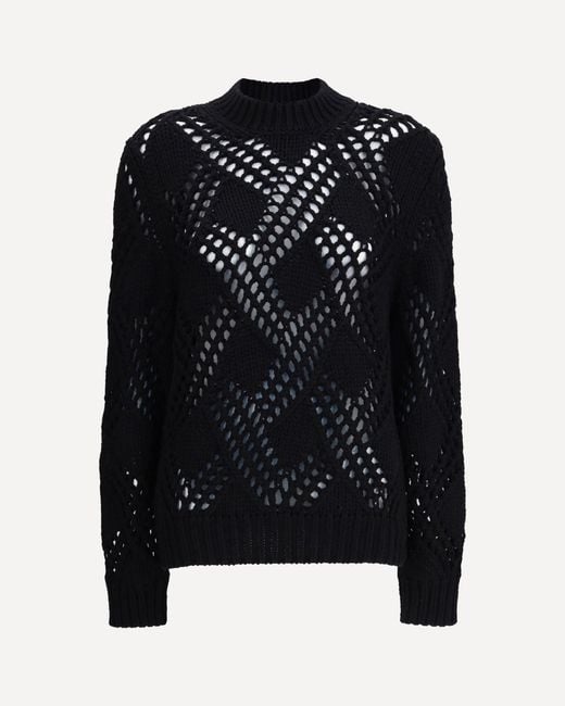 Jil Sander Black Geometric Pattern Sweater