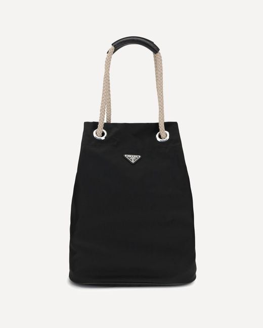 Prada Black Medium Mariner Re-Nylon Bucket Bag for men