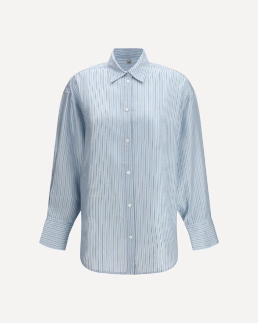 Totême Blue Oversized Striped Shirt