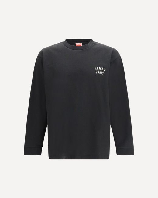 KENZO Blue Relaxed Fit Long-Sleeve T-Shirt for men