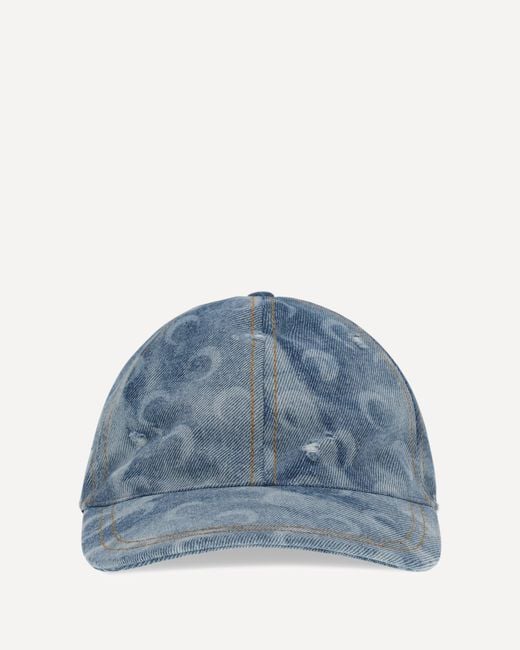 MARINE SERRE Blue Moon Denim Baseball Cap