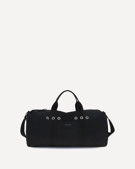 Prada Black Canvas Travel Bag for men