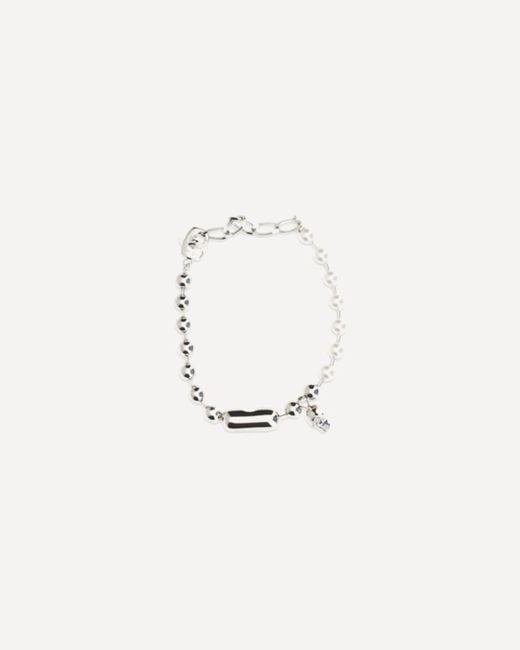 McQueen Natural Pearl Skull Bracelet for men