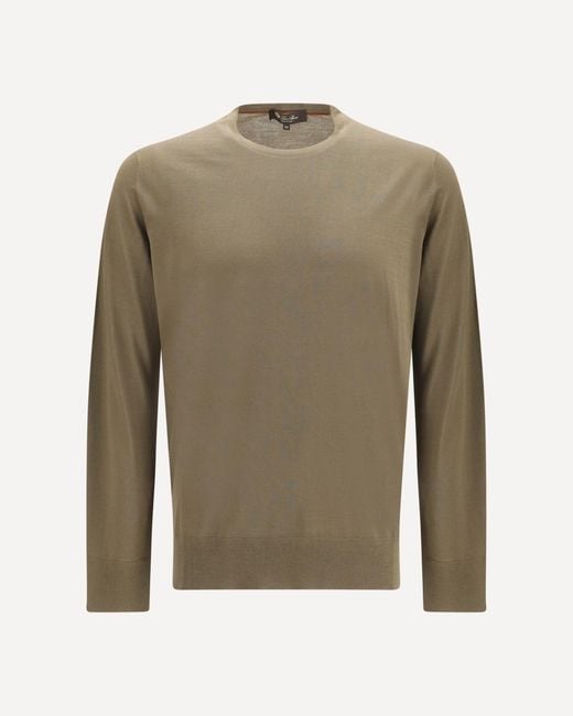 Loro Piana Green Virgin Wool Sweater for men