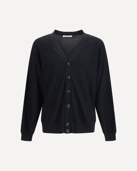 Lemaire Blue Merino Wool Blend Cardigan for men