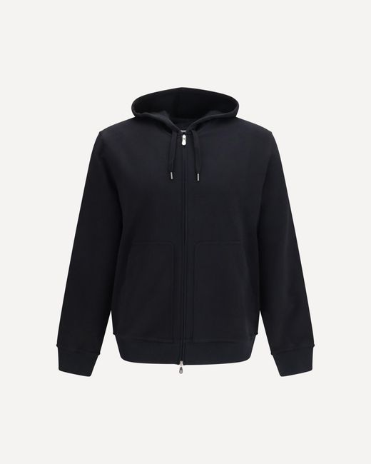 Brunello Cucinelli Blue Cotton Zip-Up Hoodie for men