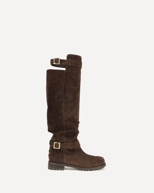 Jimmy Choo Brown Knee-High Biker Boots