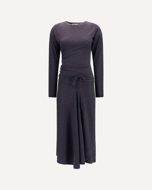 Lemaire Blue Draped Fitted Long Dress