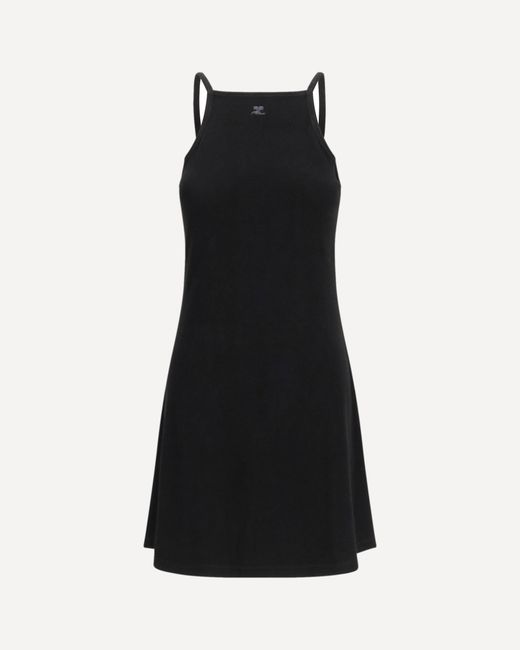Courreges Black Logo Mini Dress