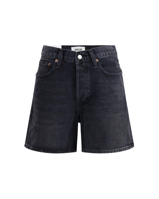 Shorts Con Girovita A V di Agolde in Blue