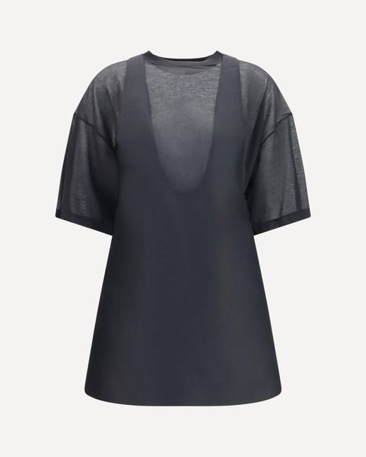 Balenciaga Black Hybrid Dress With Sheer T-Shirt