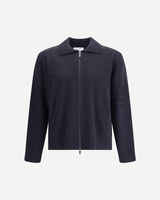 Thom Browne Blue Double Face Full Zip Up Cardigan for men