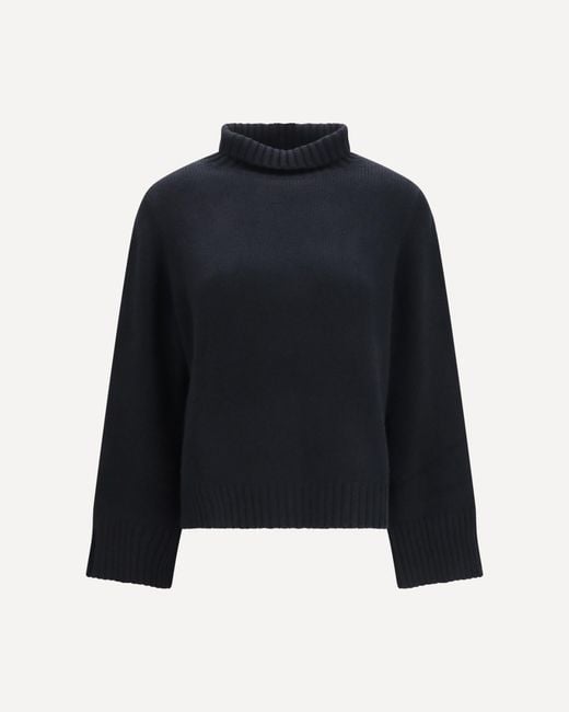 Allude Blue Cashmere Turtleneck Sweater