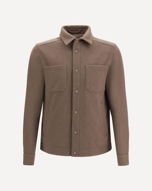 Herno Brown Snap-Button Jacket for men