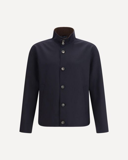 Herno Blue Double Light Stretch Wooly Jacket for men