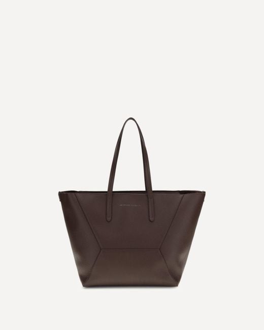 Brunello Cucinelli Brown Leather Tote Bag