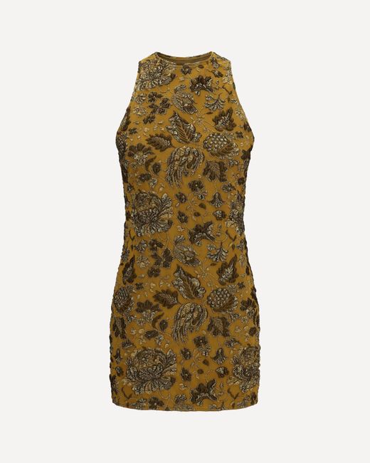 Saint Laurent Green Back-Cross Mini Dress