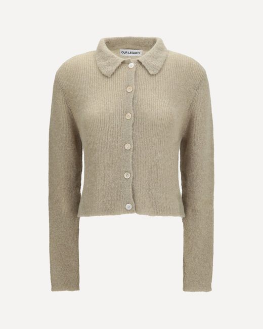 Our Legacy Natural Polo Collar Sweater With Buttons