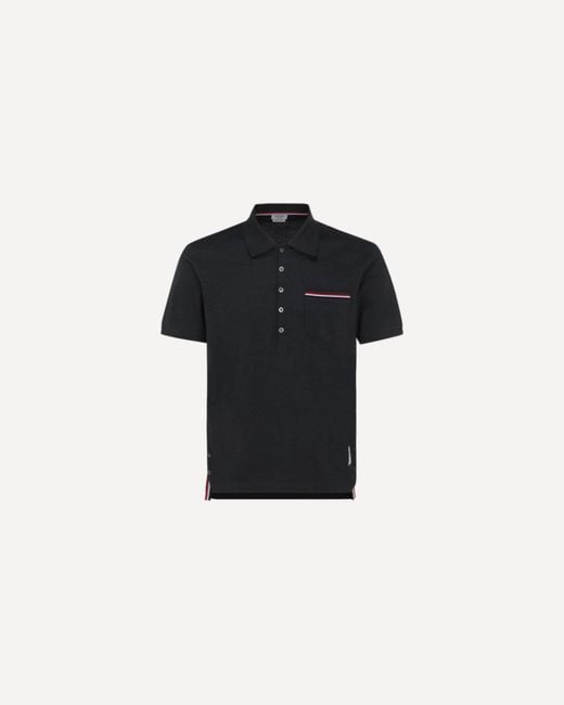 Thom Browne Black Short Sleeves Polo for men